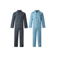 Sliponline Gentlemen katoenen heren pyjama met knoopsluiting - Poplin
