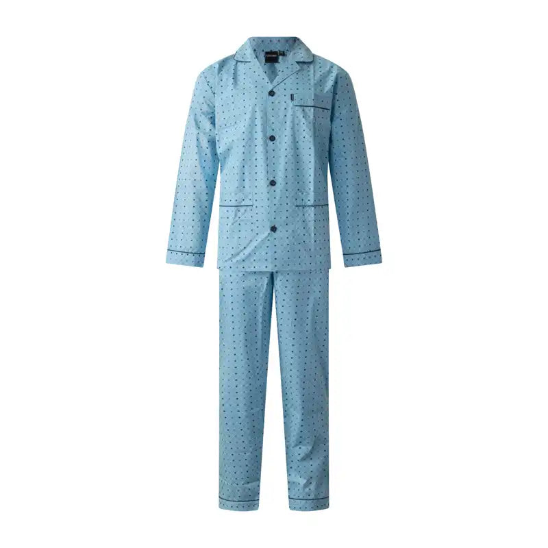 Sliponline Gentlemen katoenen heren pyjama met knoopsluiting - Poplin