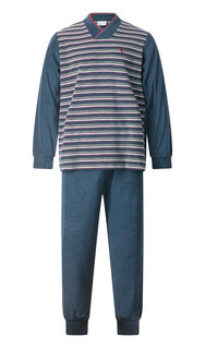 Sliponline Gentlemen Warme heren pyjama badstof - Streep