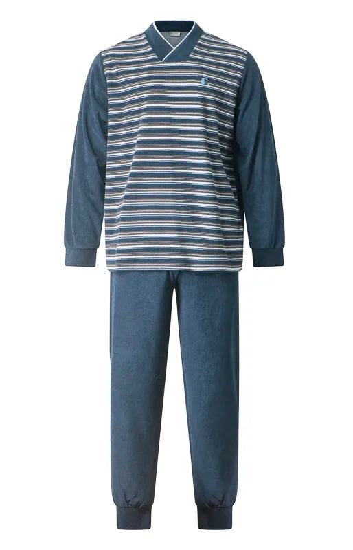 Sliponline Gentlemen Warme heren pyjama badstof - Streep
