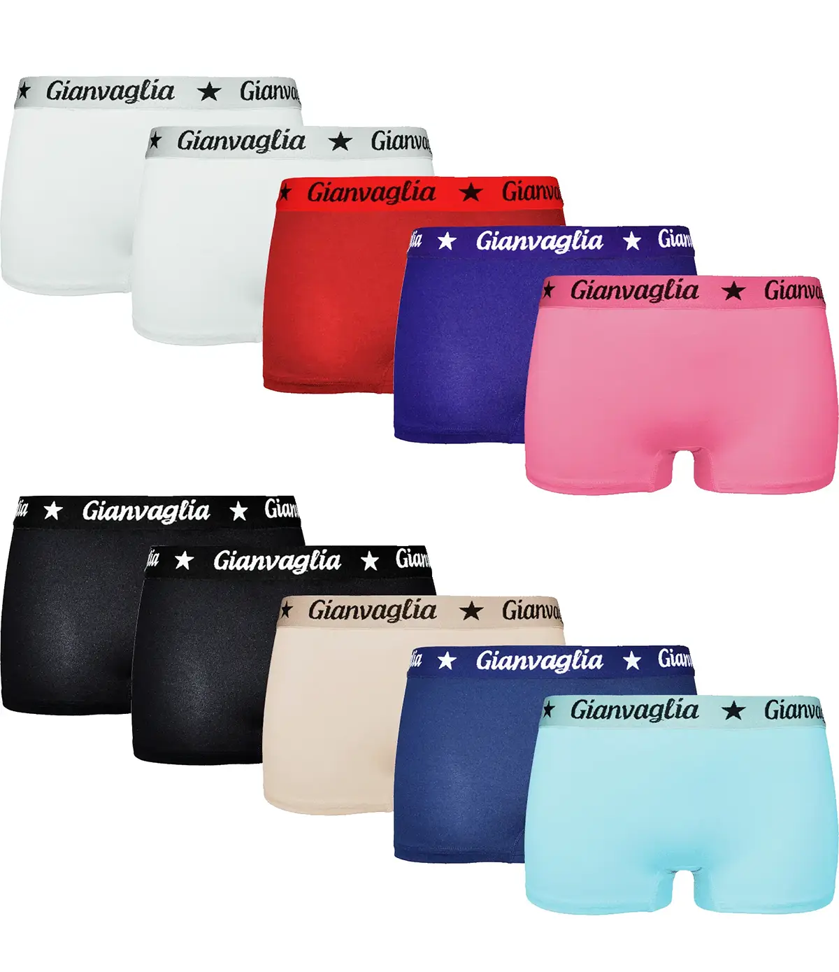 Sliponline Gianvaglia 10-pak dames shorts - Plain