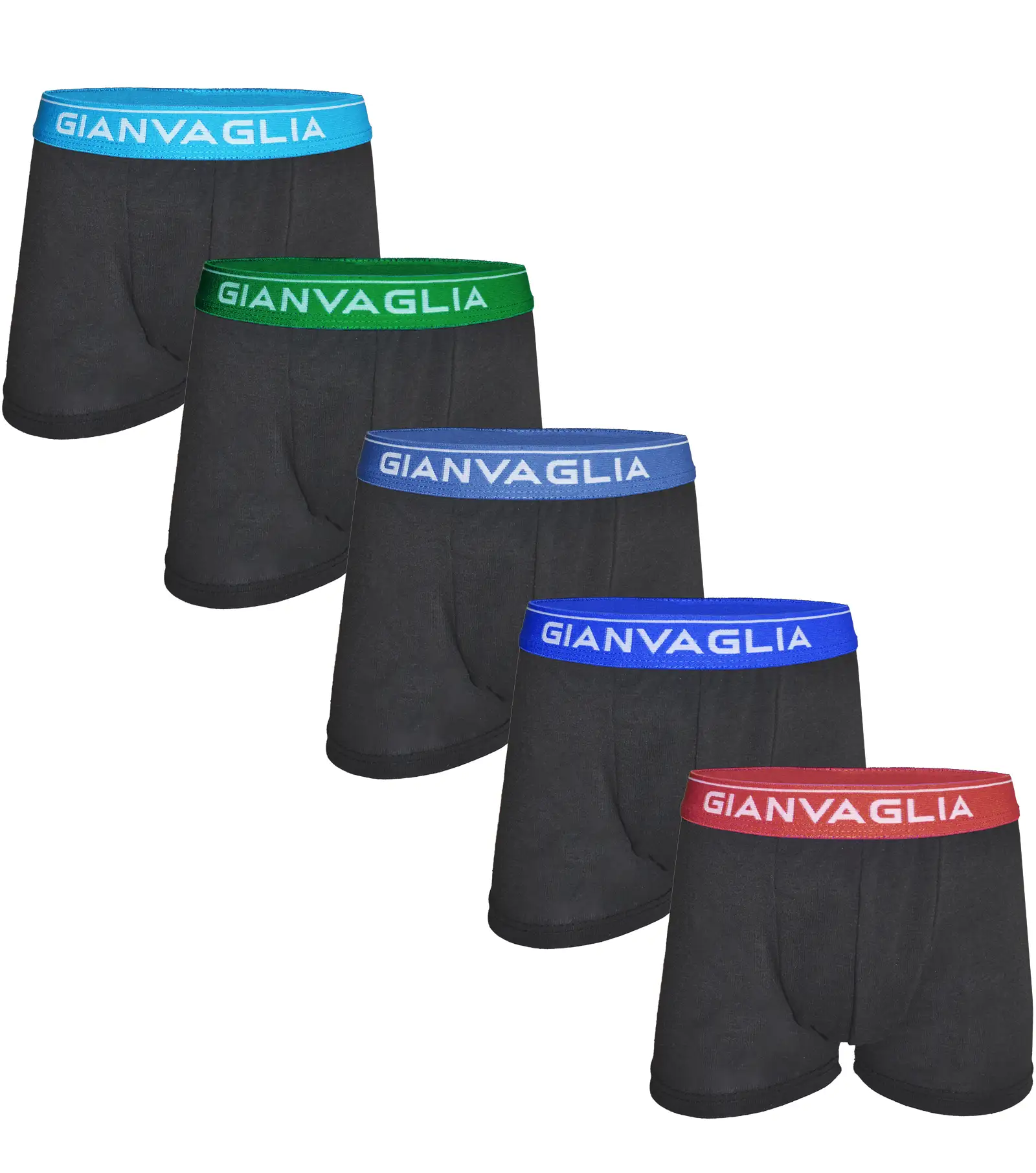 Sliponline Gianvaglia jongens boxershorts 5-Pack Black Colour