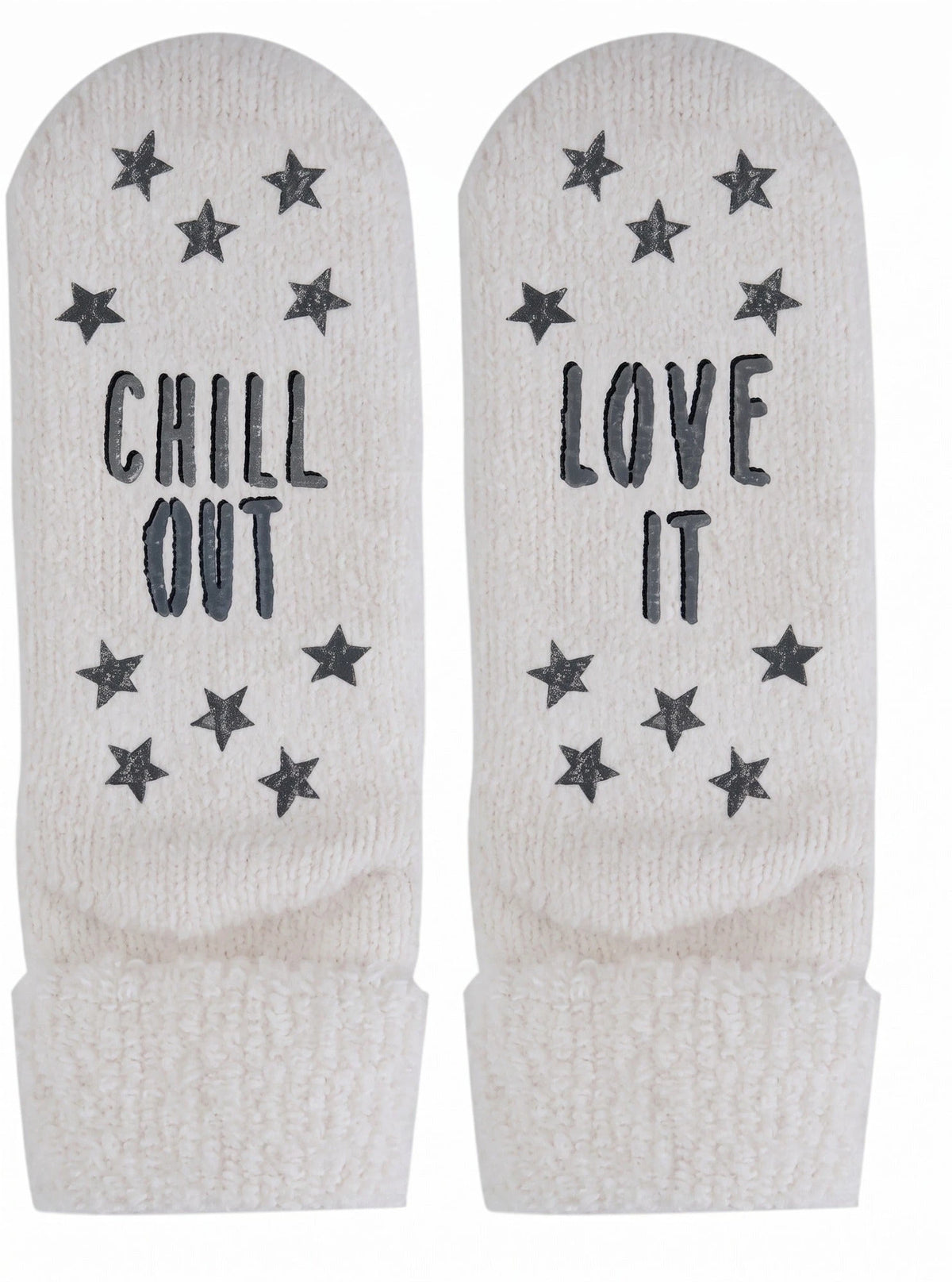 Sliponline Homesocks Antislip sokken met ABS Love It met antislip ecru