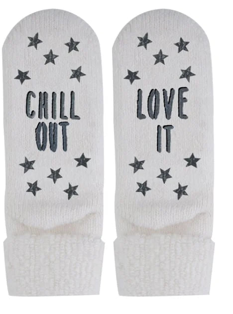 Sliponline Homesocks Antislip sokken met ABS Love It met antislip ecru