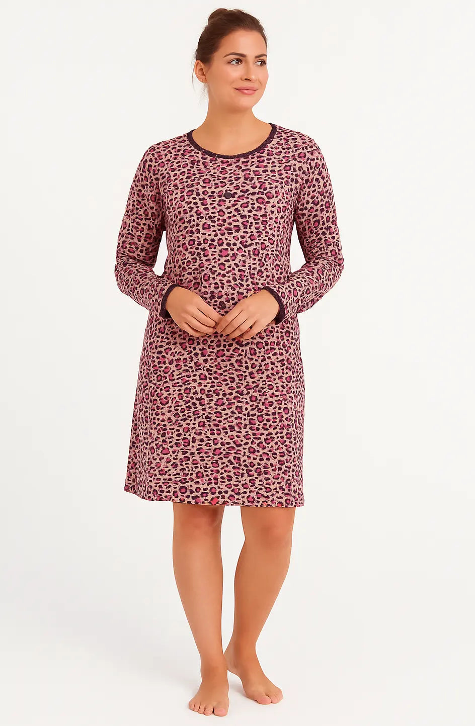 Sliponline Irresistible dames nachthemd - Pink Panter - Katoen - Lange mouwen