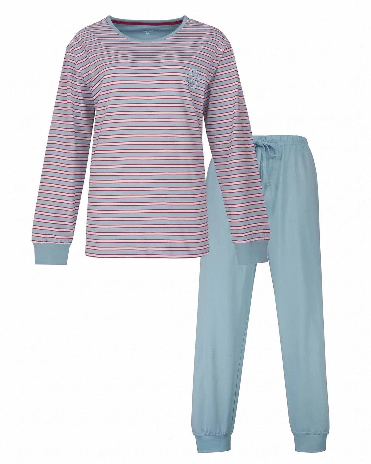 Sliponline Irresistible dames pyjama lange mouw - Ronde hals - Summer blue