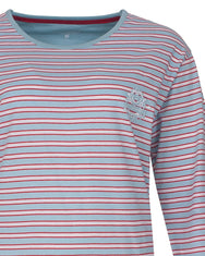 Sliponline Irresistible dames pyjama lange mouw - Ronde hals - Summer blue