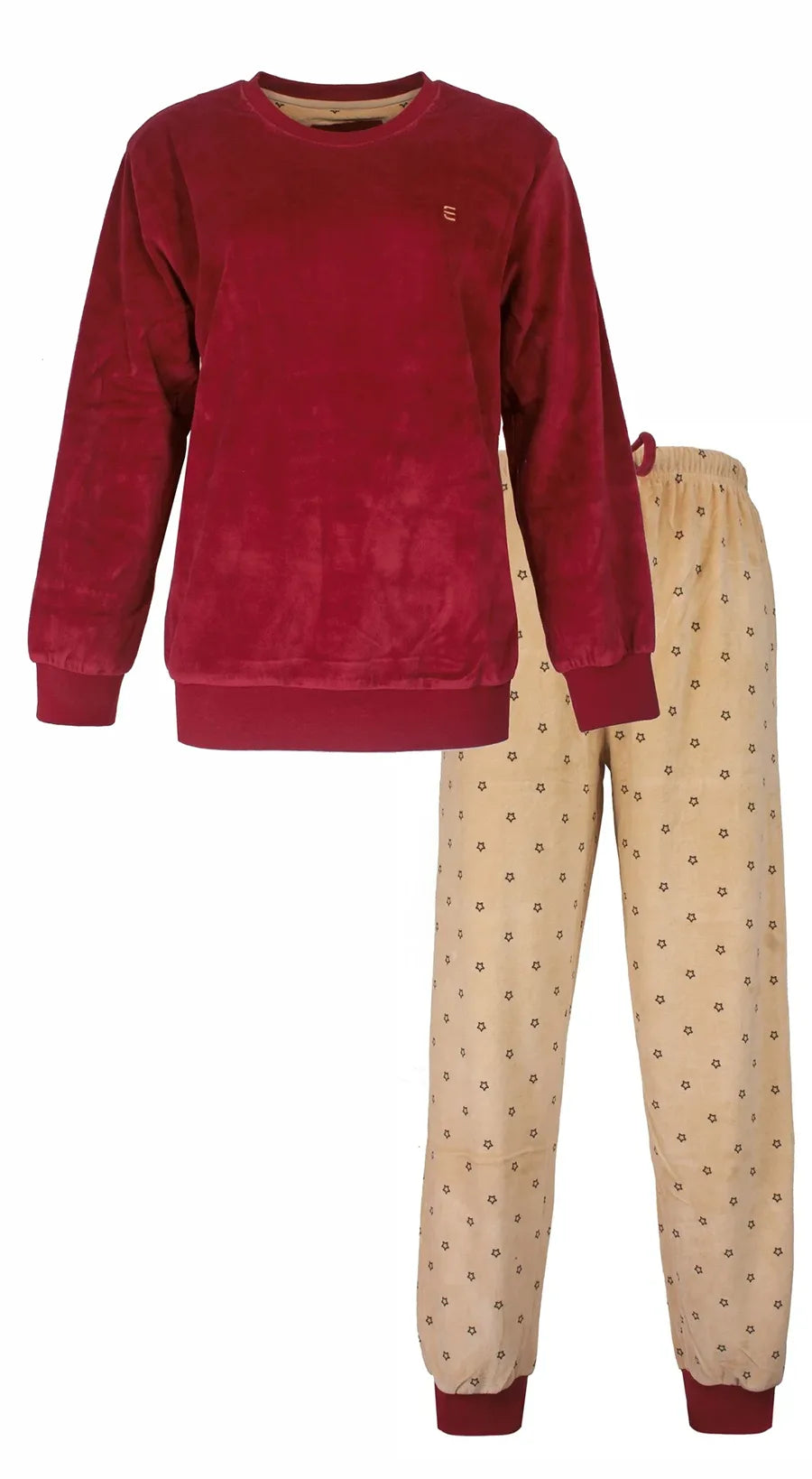 Sliponline Irresistible dames pyjama Velours - Red stars