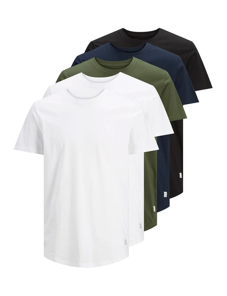 Sliponline Jack & Jones 5-pack heren T-shirts - ronde hals kleur