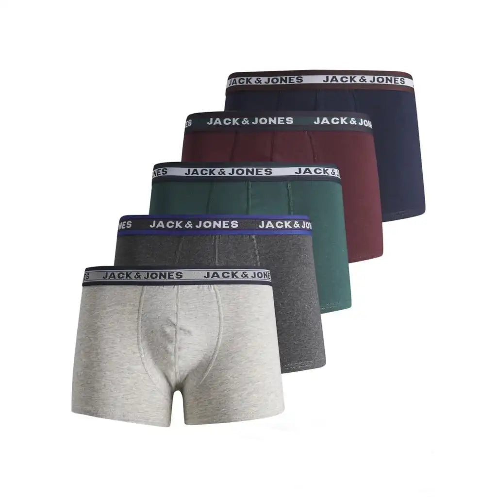 Sliponline Jack & Jones 5-pack jongens boxershorts - Sea Moss