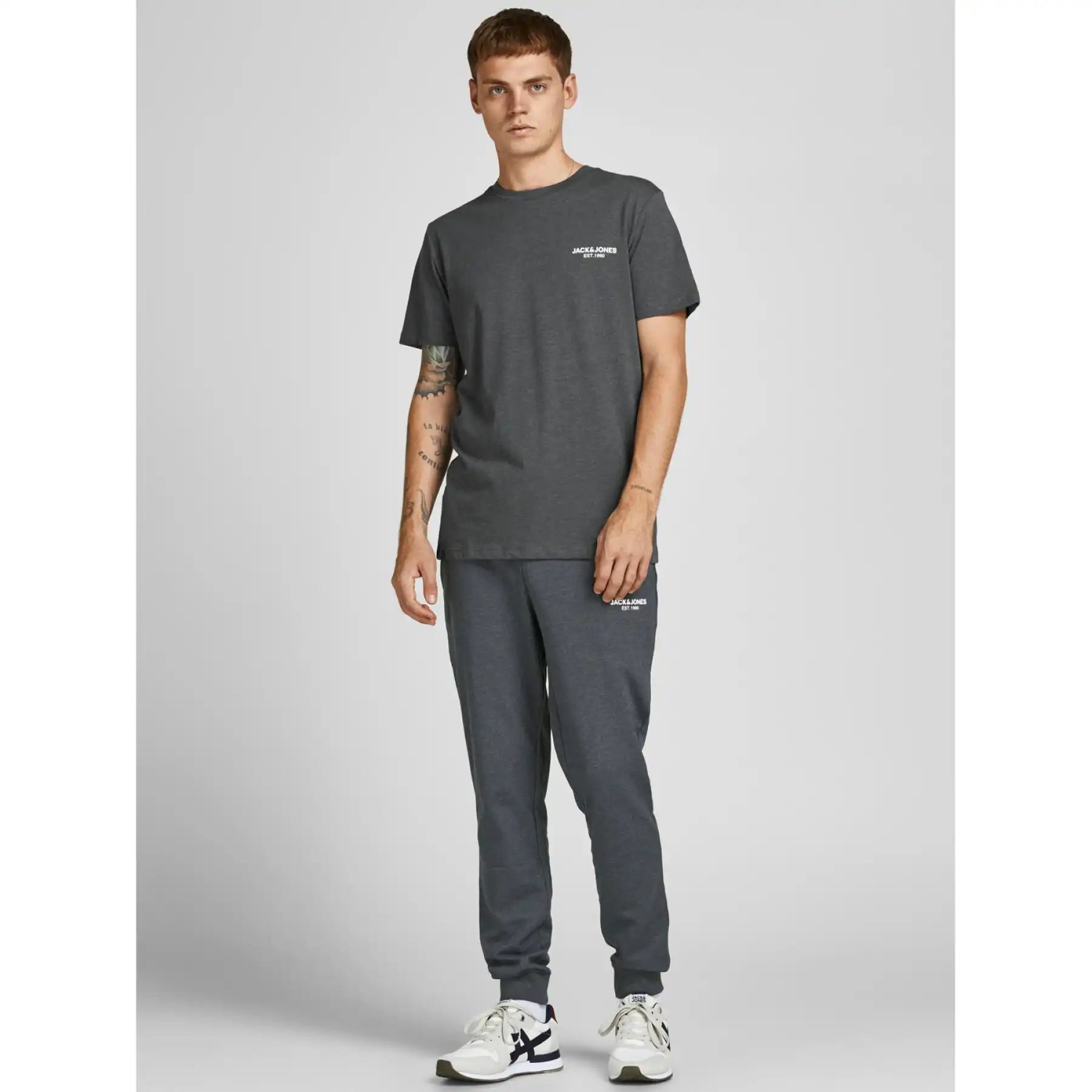 Sliponline Jack & Jones pyjama heren - Loungewear - Asphalt