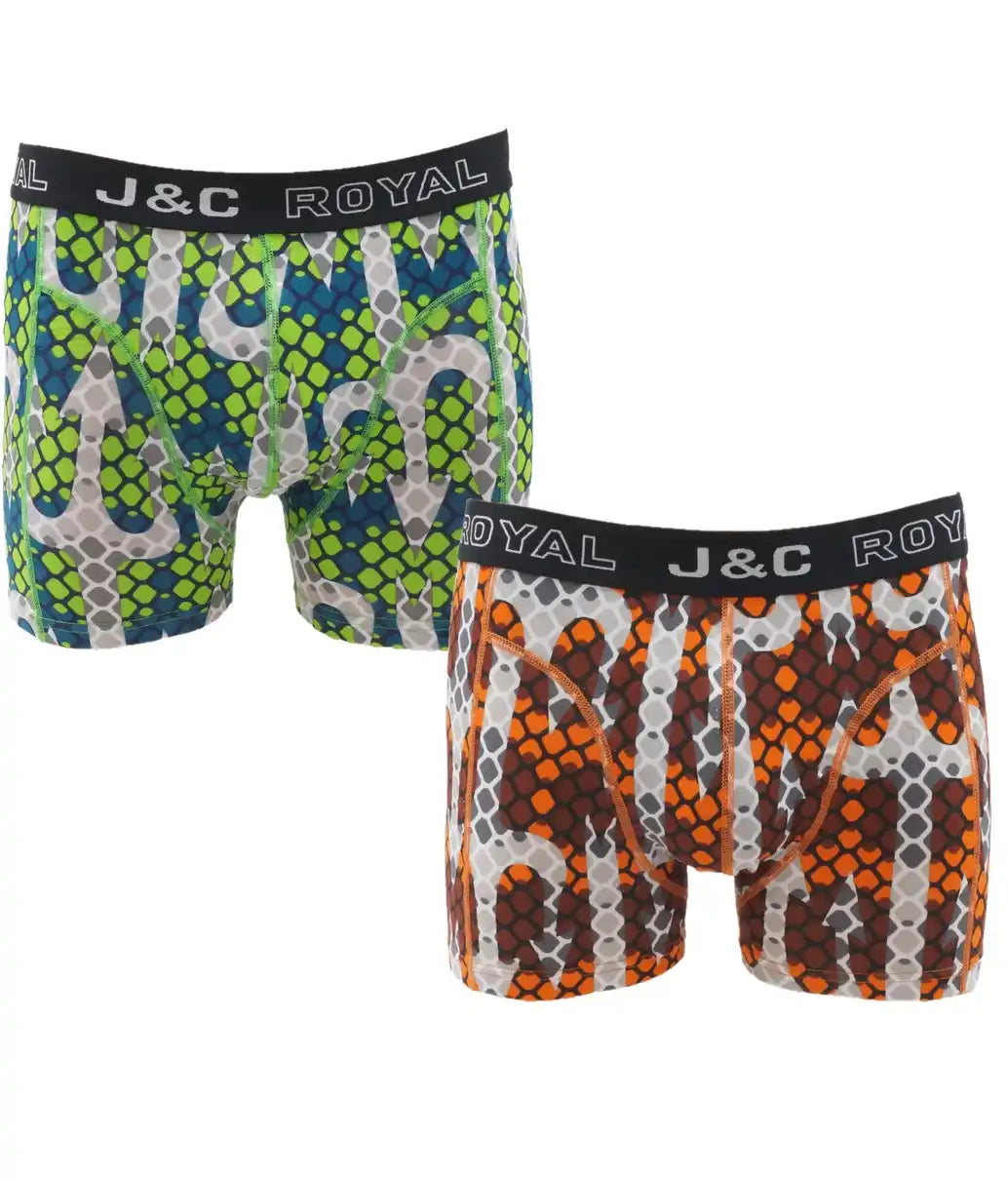 Sliponline J&C heren boxershort 2-pak Arrow - 247 - groen/oranje