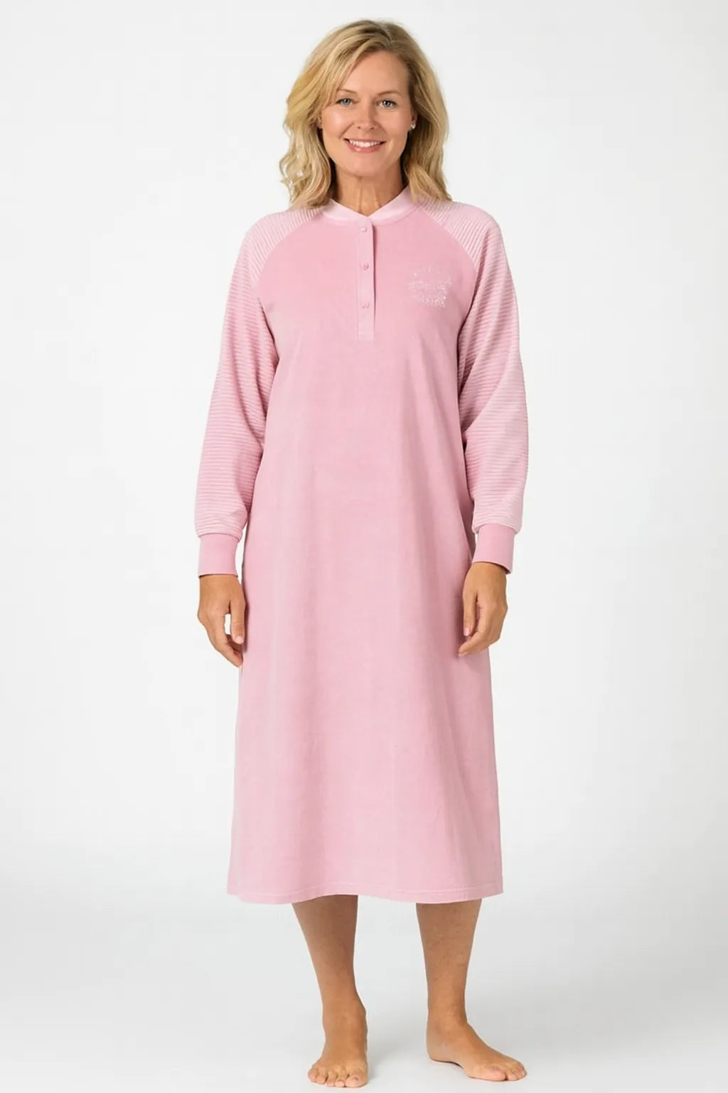 Sliponline Lunatex badstof dames nachthemd - Classic Winter
