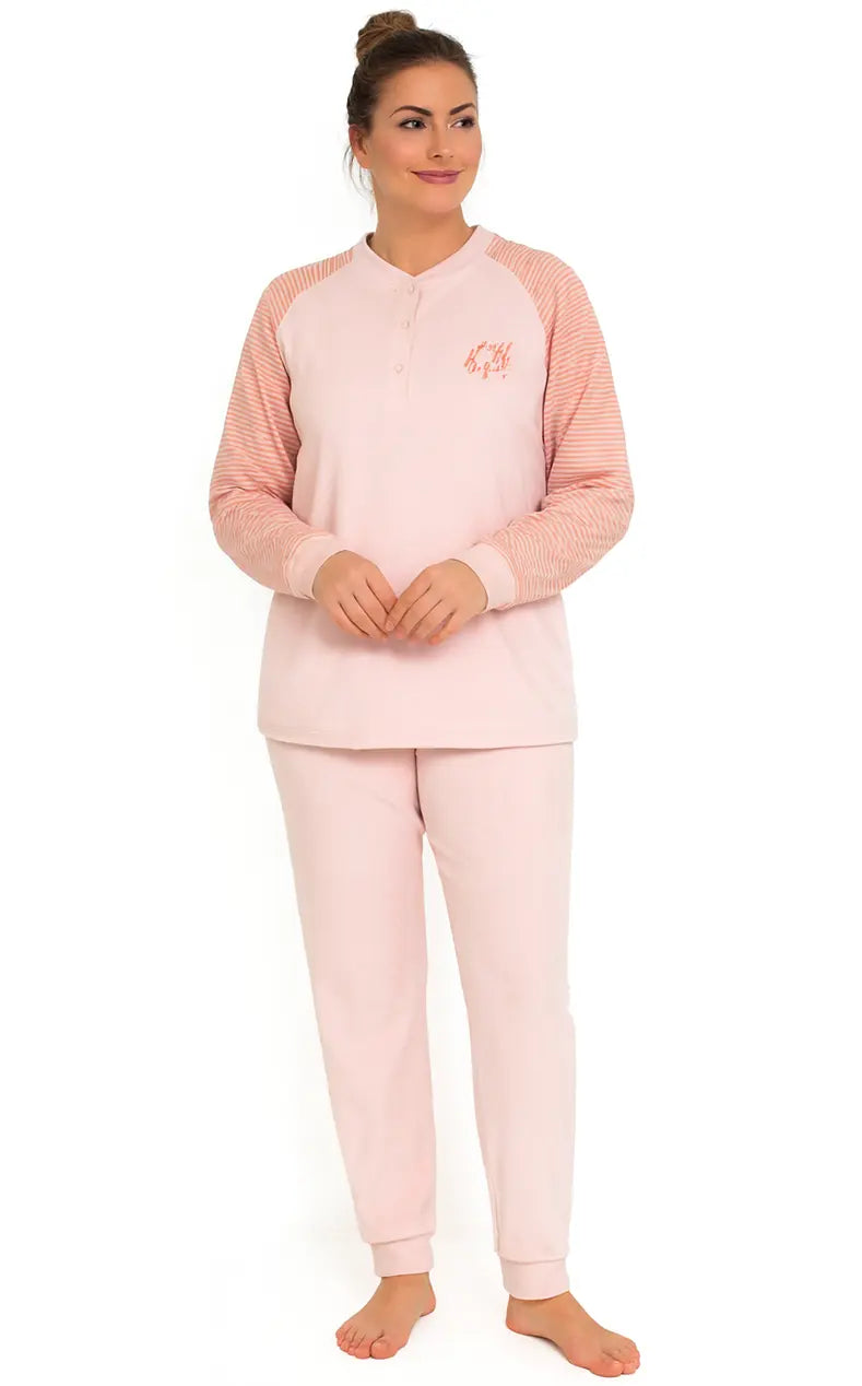 Sliponline Lunatex badstof dames pyjama - Classic Winter