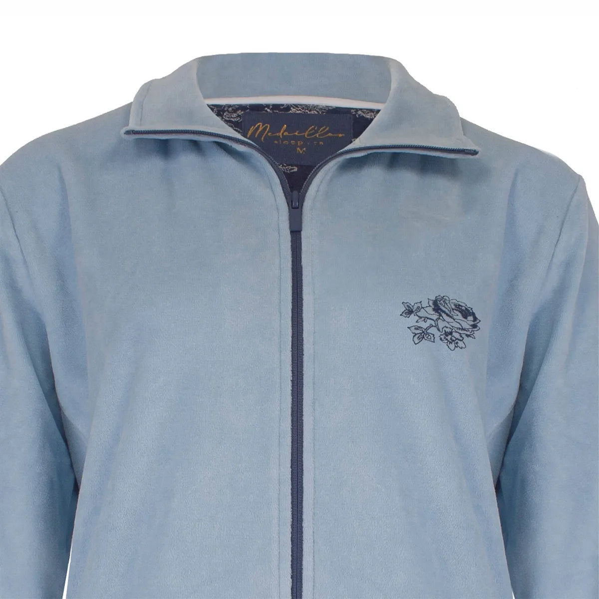 Sliponline Medaillion dames huispak Velours - Chique Blue