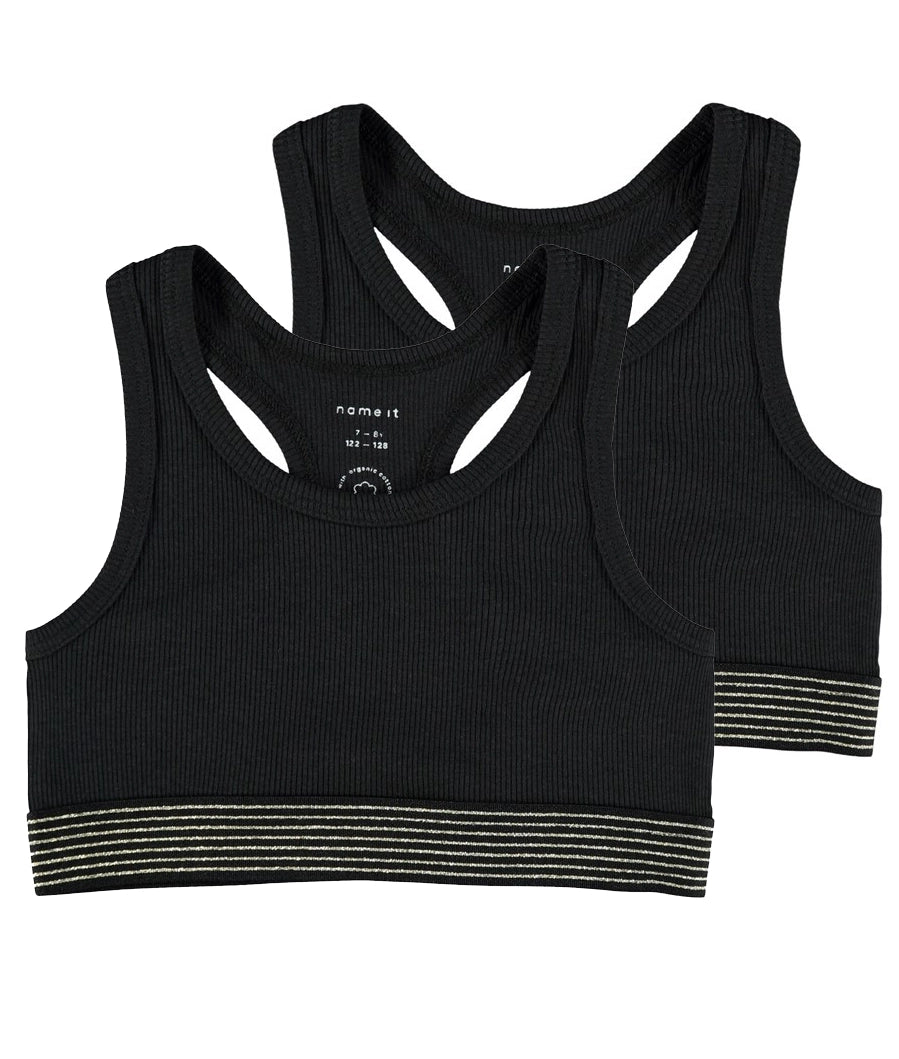 Sliponline Name it 2-pak meisjes Topjes - Black pack