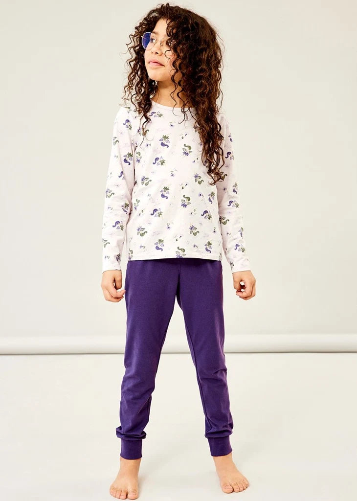 Sliponline Name it meisjes pyjama - Lila fairytale