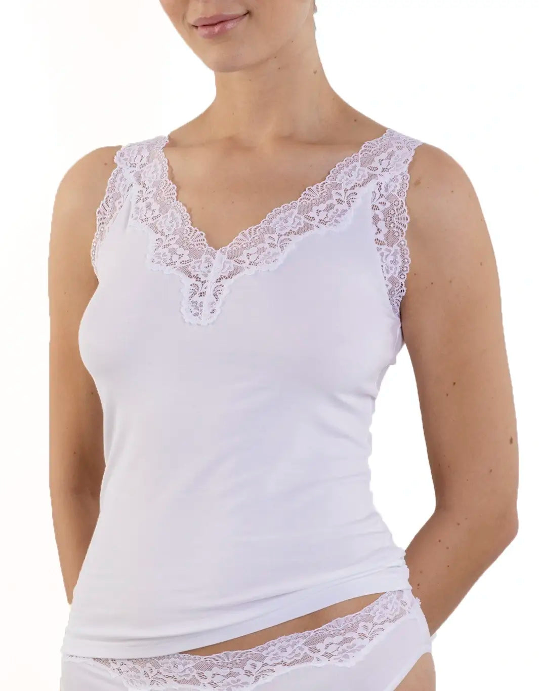 Sliponline Nina von C dames hemd kant Modal - brede bandjes