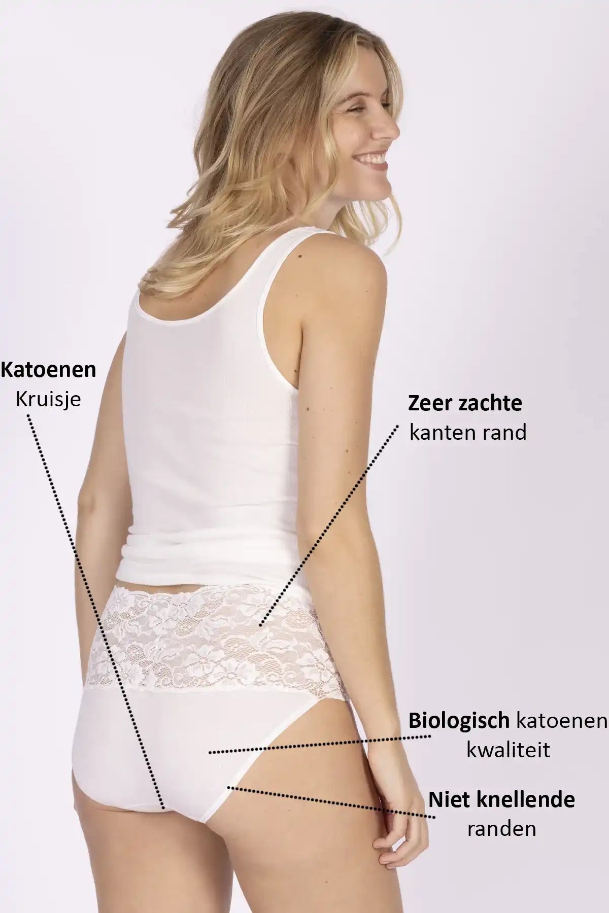 Sliponline Nina von C dames taille slip kant - Biologisch katoen