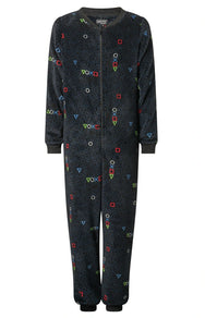 Sliponline Outfitter fleece jongens onesie - Blox