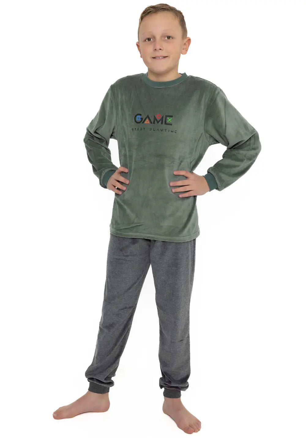 Sliponline Outfitter velours jongens pyjama - Game time