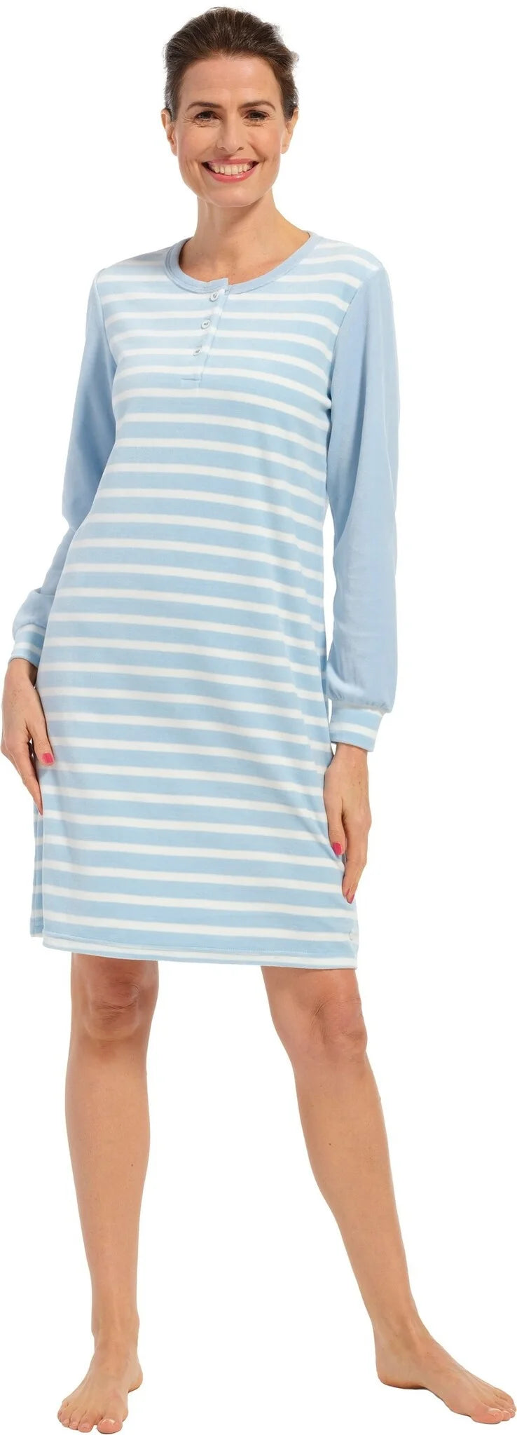 Sliponline Pastunette badstof dames nachthemd - Blue Stone