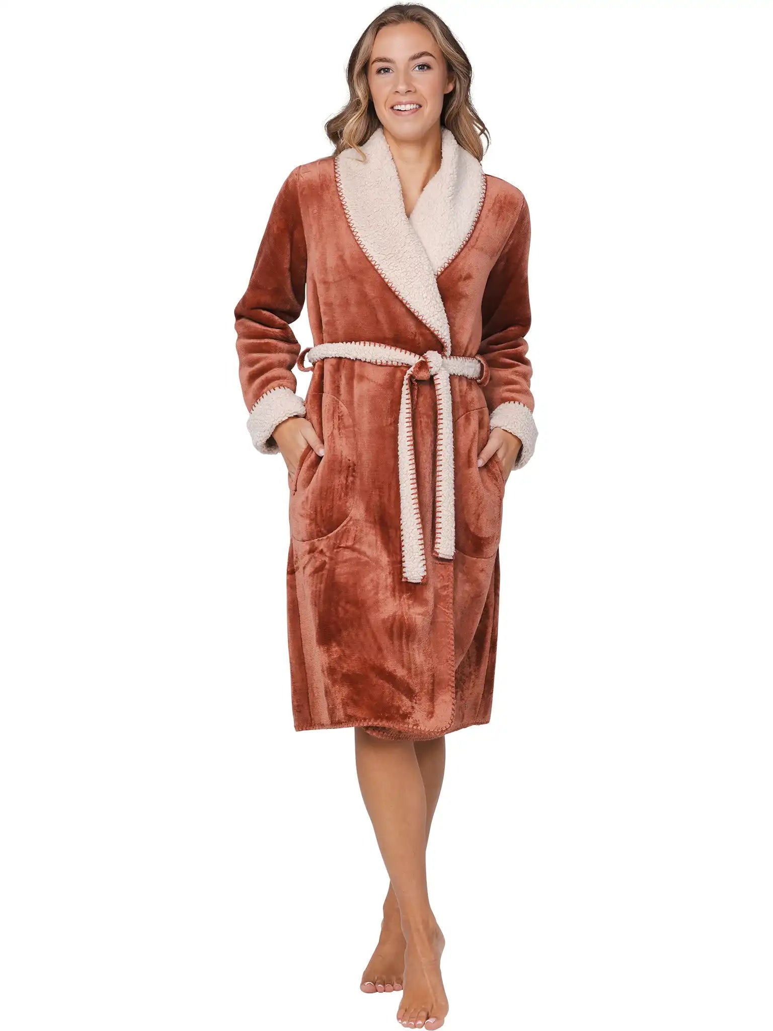 Sliponline Pastunette dames Badjas Fleece - Morning Gown