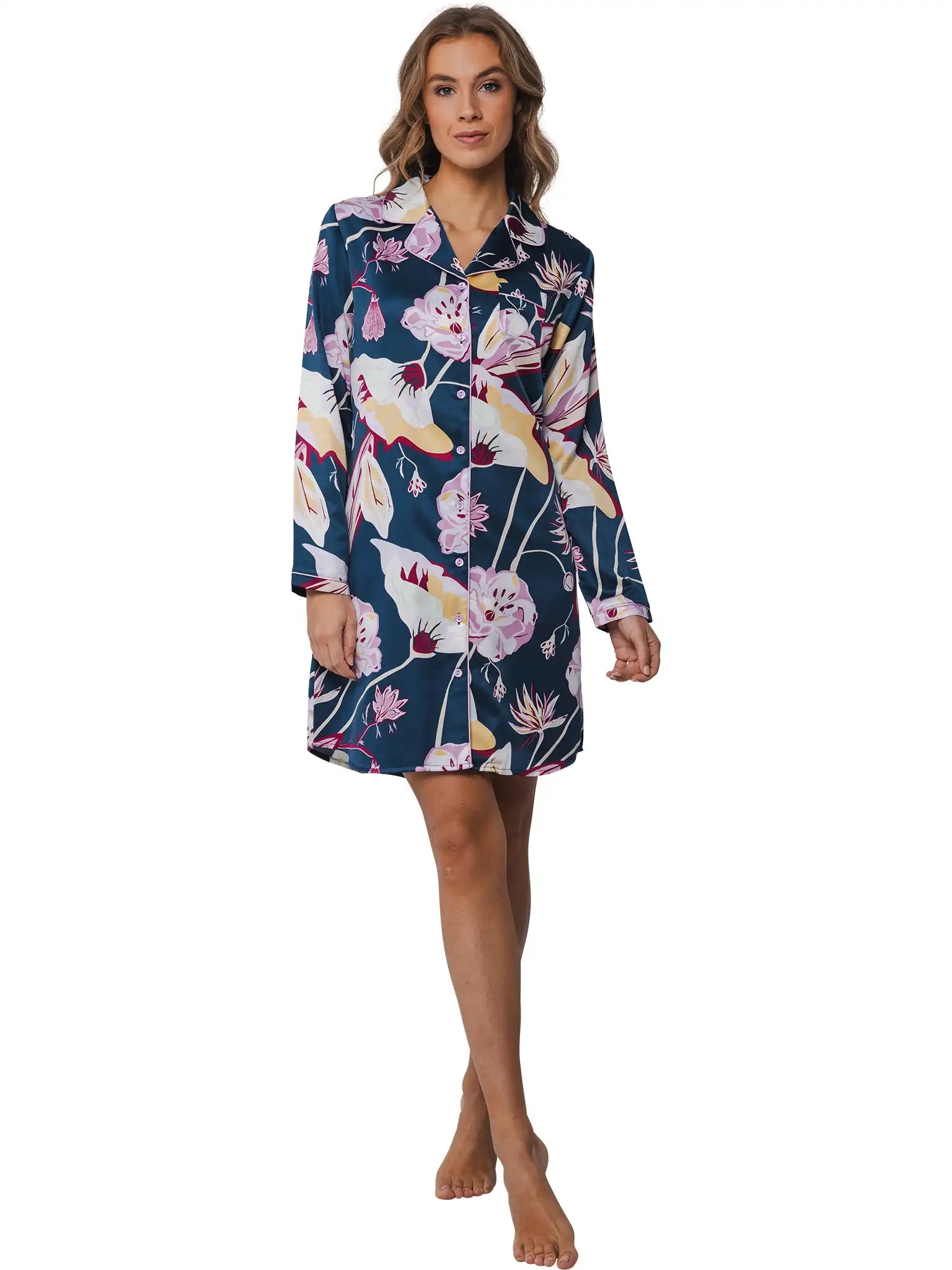 Sliponline Pastunette Dames nachthemd Satijn - Blauw