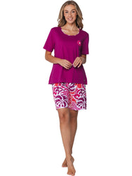 Sliponline Pastunette dames shortama korte mouw - Paradise Pink