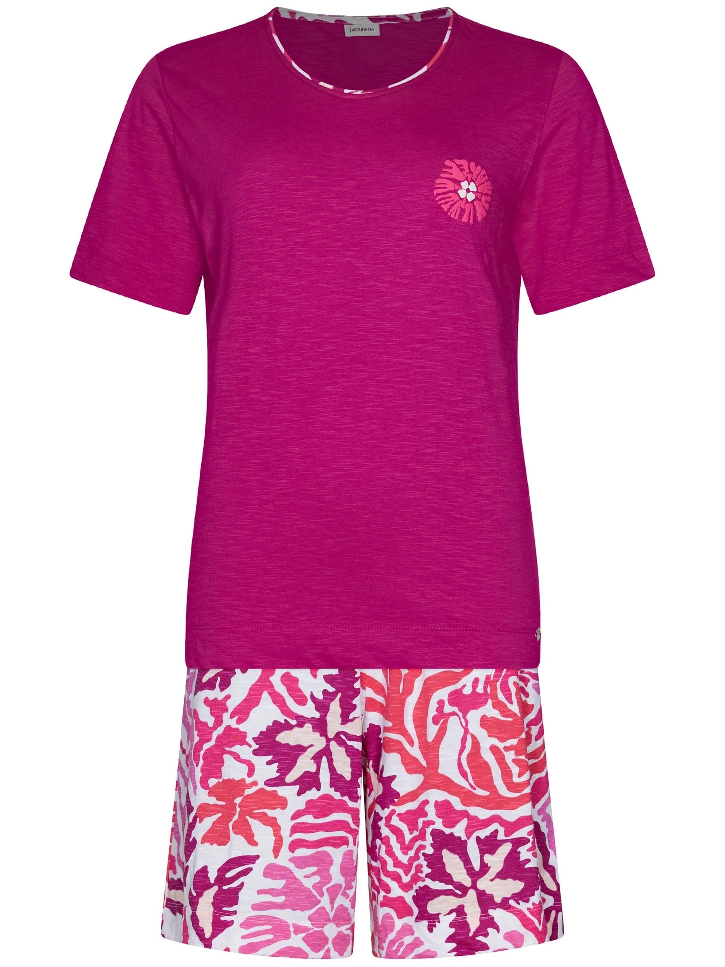 Sliponline Pastunette dames shortama korte mouw - Paradise Pink