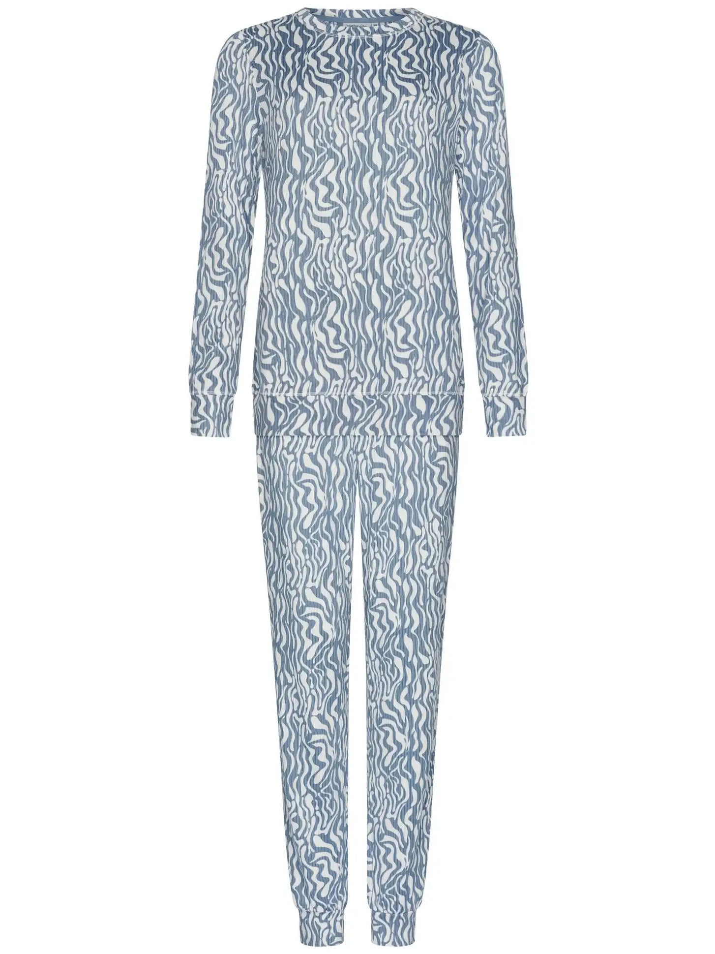 Sliponline Pastunette Fleece dames pyjama lange mouwen - Blue mirage
