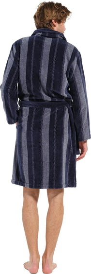 Sliponline Pastunette heren badjas Velours - 115CM - Blue Stripe