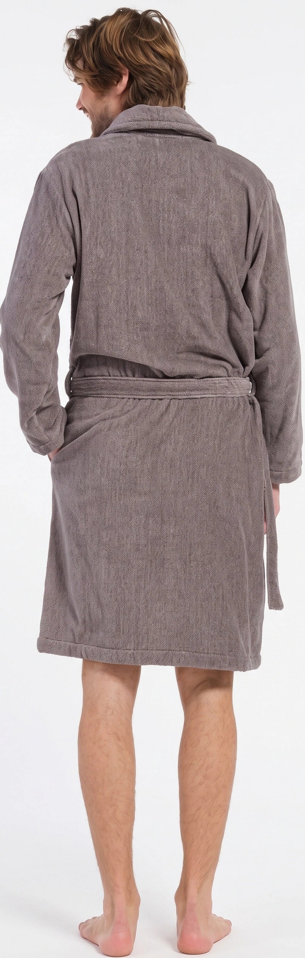 Sliponline Pastunette heren badjas Velours - 115CM - Grey
