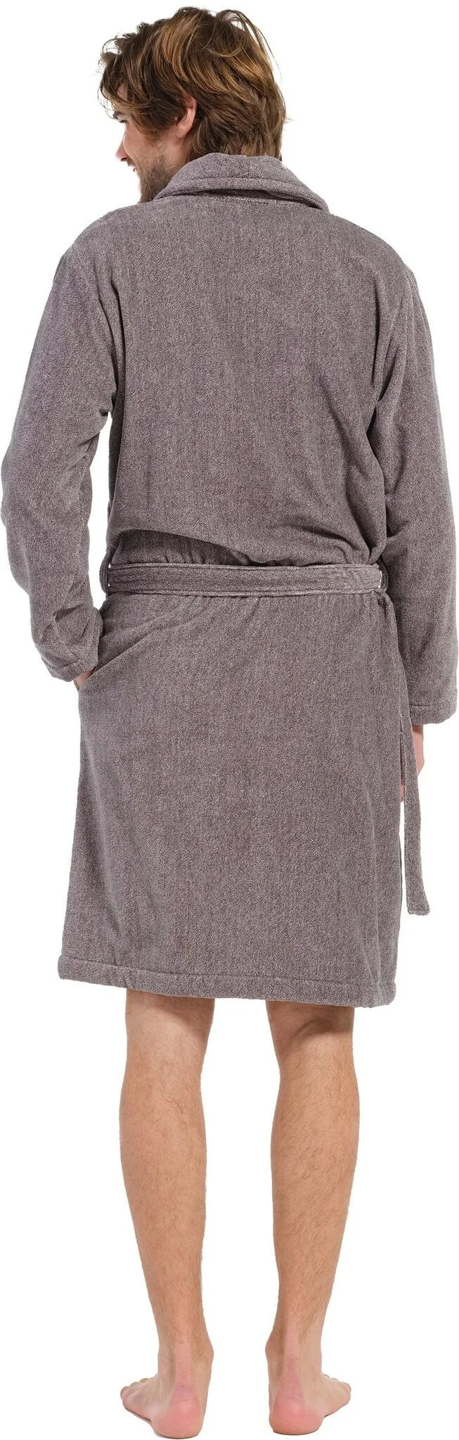 Sliponline Pastunette heren badjas Velours - 115CM - Grey