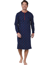 Sliponline Pastunette Heren Nachthemd - Donkerblauw met print