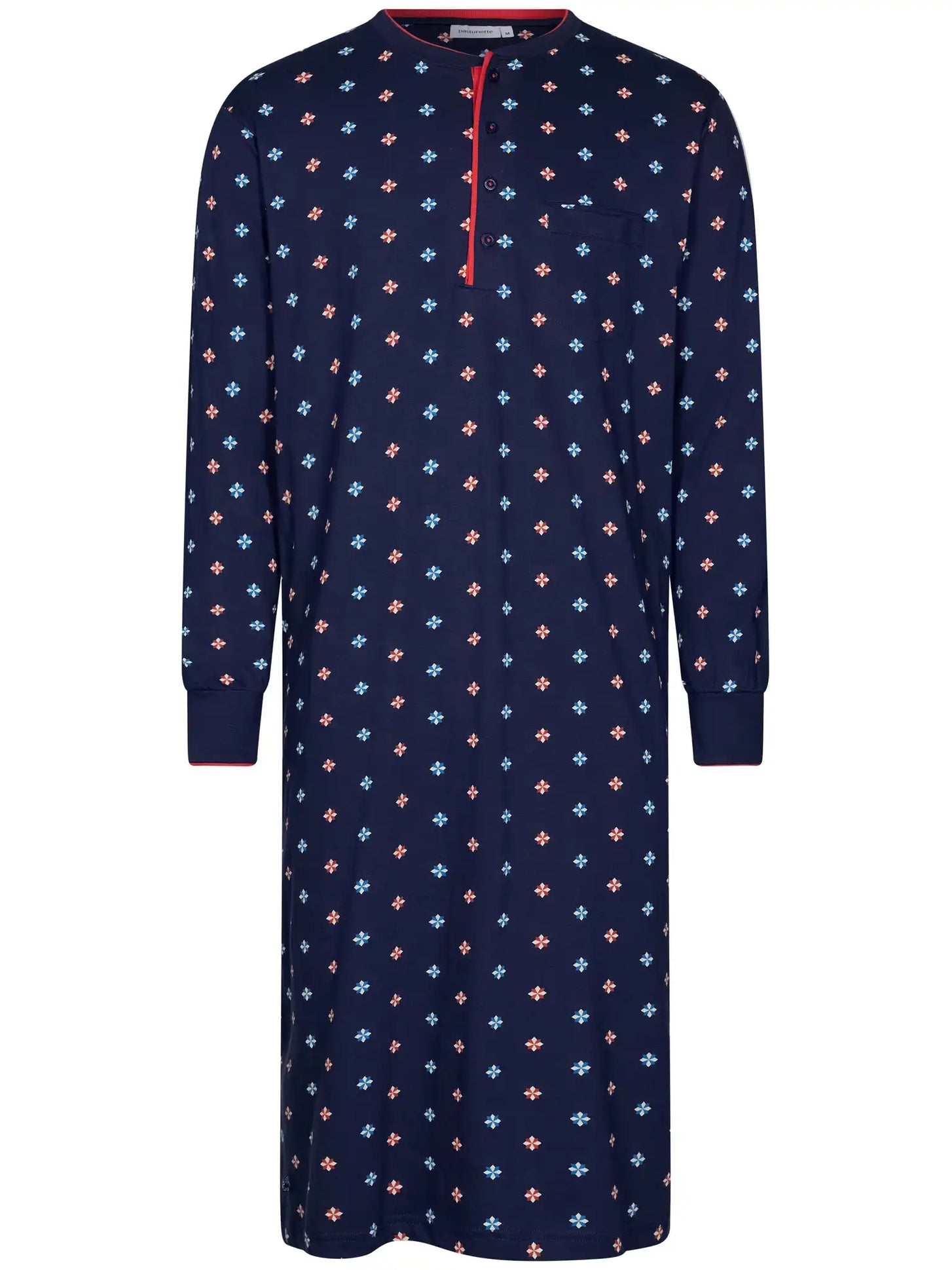Sliponline Pastunette Heren Nachthemd - Donkerblauw met print