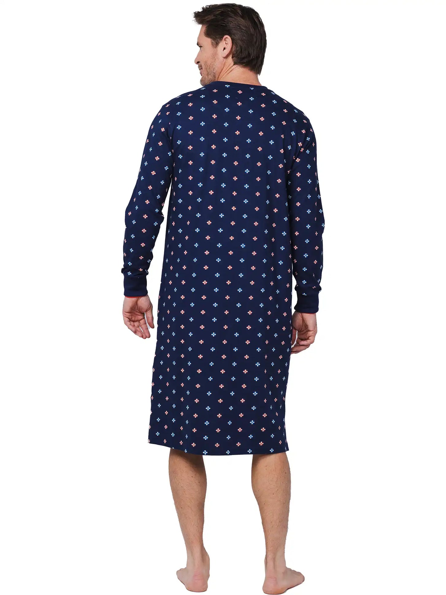 Sliponline Pastunette Heren Nachthemd - Donkerblauw met print