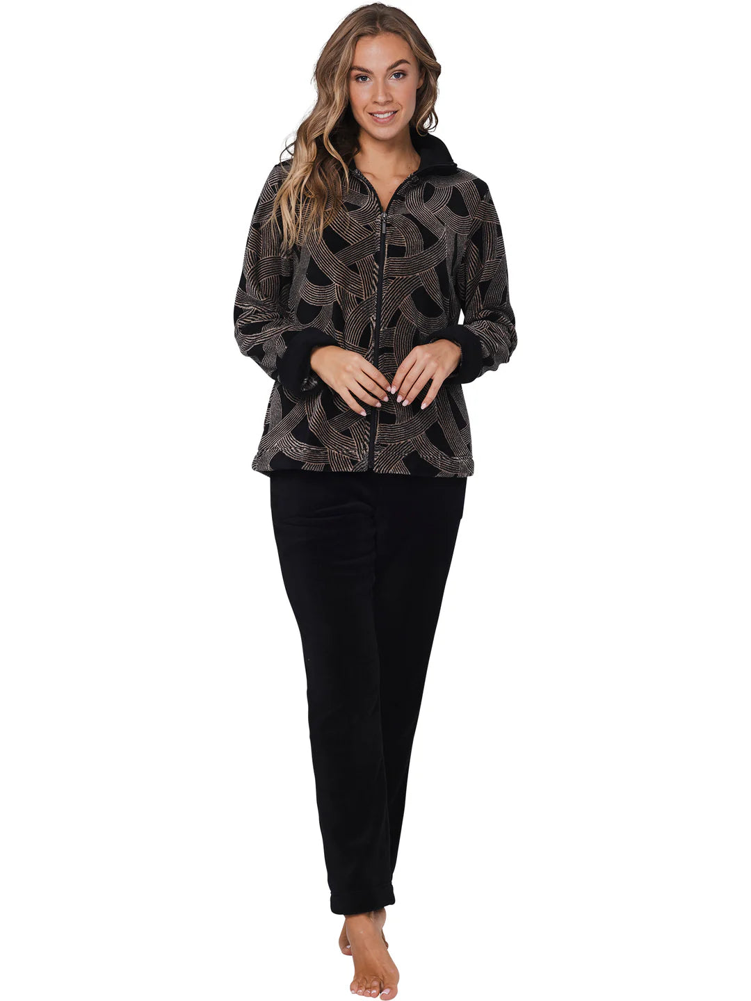Sliponline Pastunette Huispak Dames Fleece - zwart