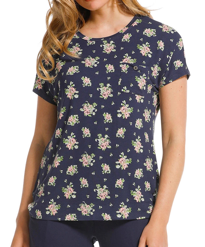 Sliponline Pastunette pyjama shirt dames - Deluxe - NOS - Blue Flower