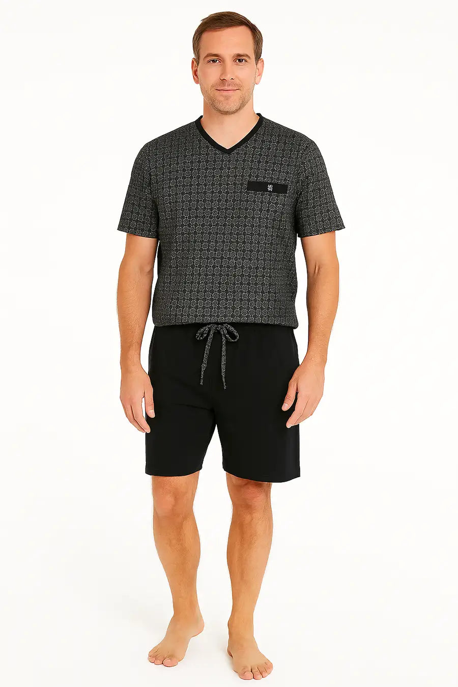 Sliponline Paul Hopkins Heren shortama - Katoen - Classic black