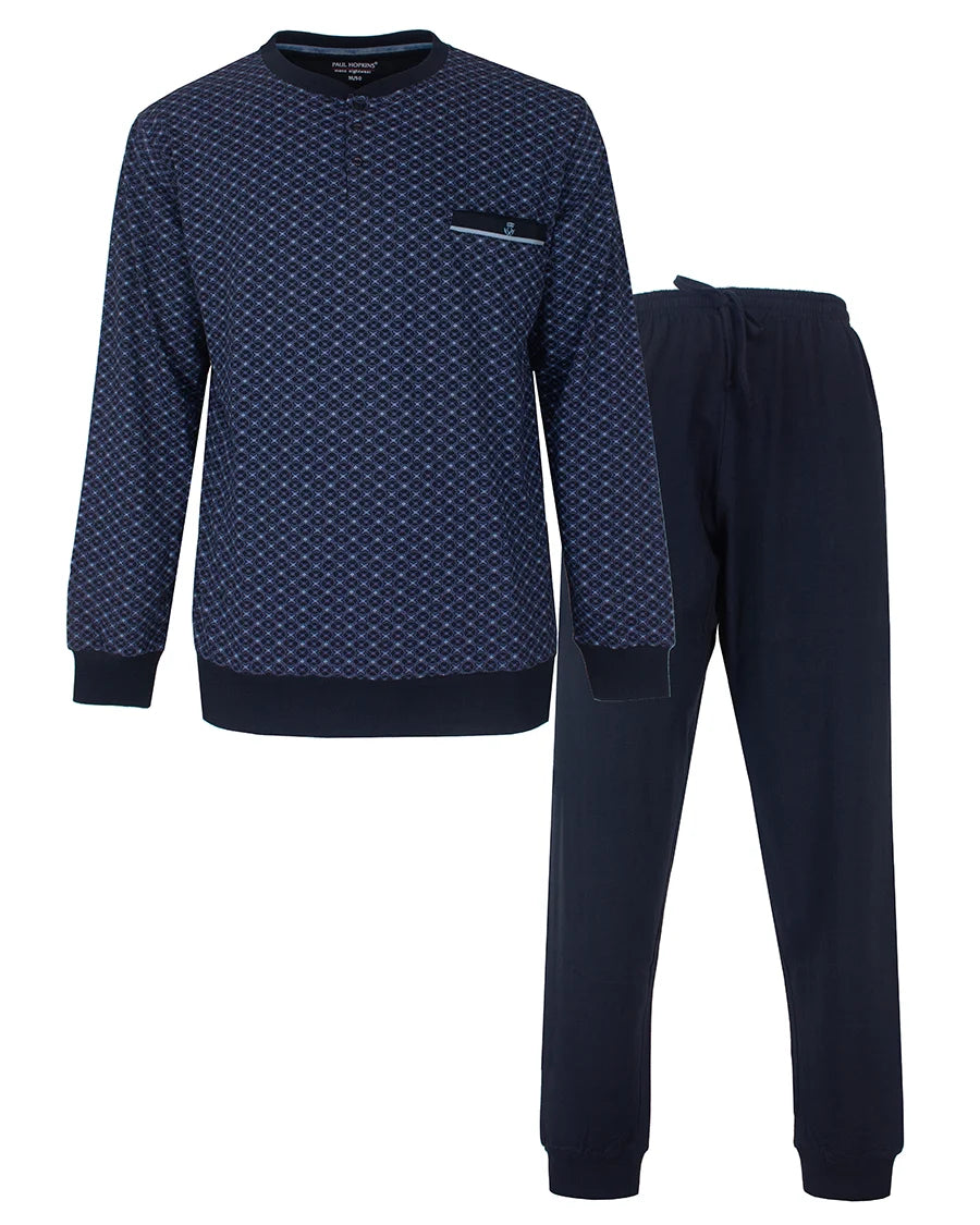 Sliponline Paul Hopkins pyjama heren lange mouw - Knoopsluiting -
