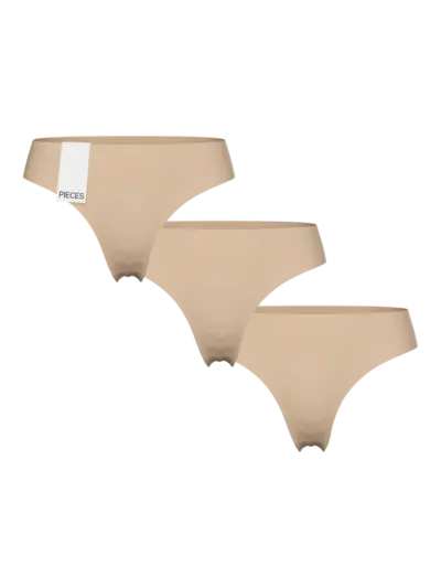 Sliponline Pieces 3-pack naadloze dames string - invisible