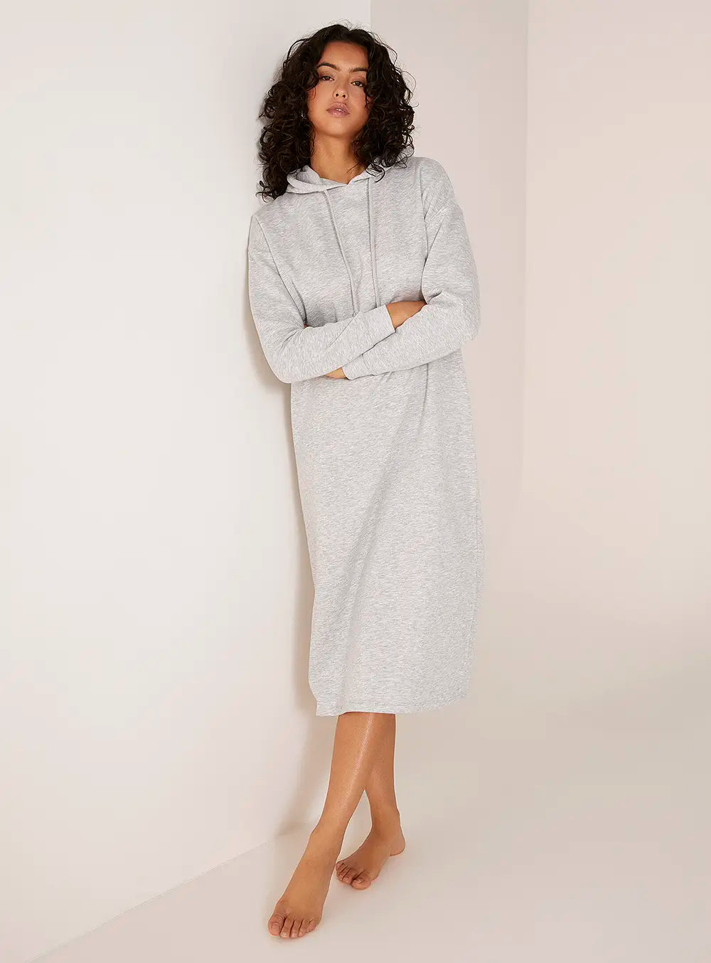 Sliponline Pieces Hoodie Midi Dress - Loungewear Dress