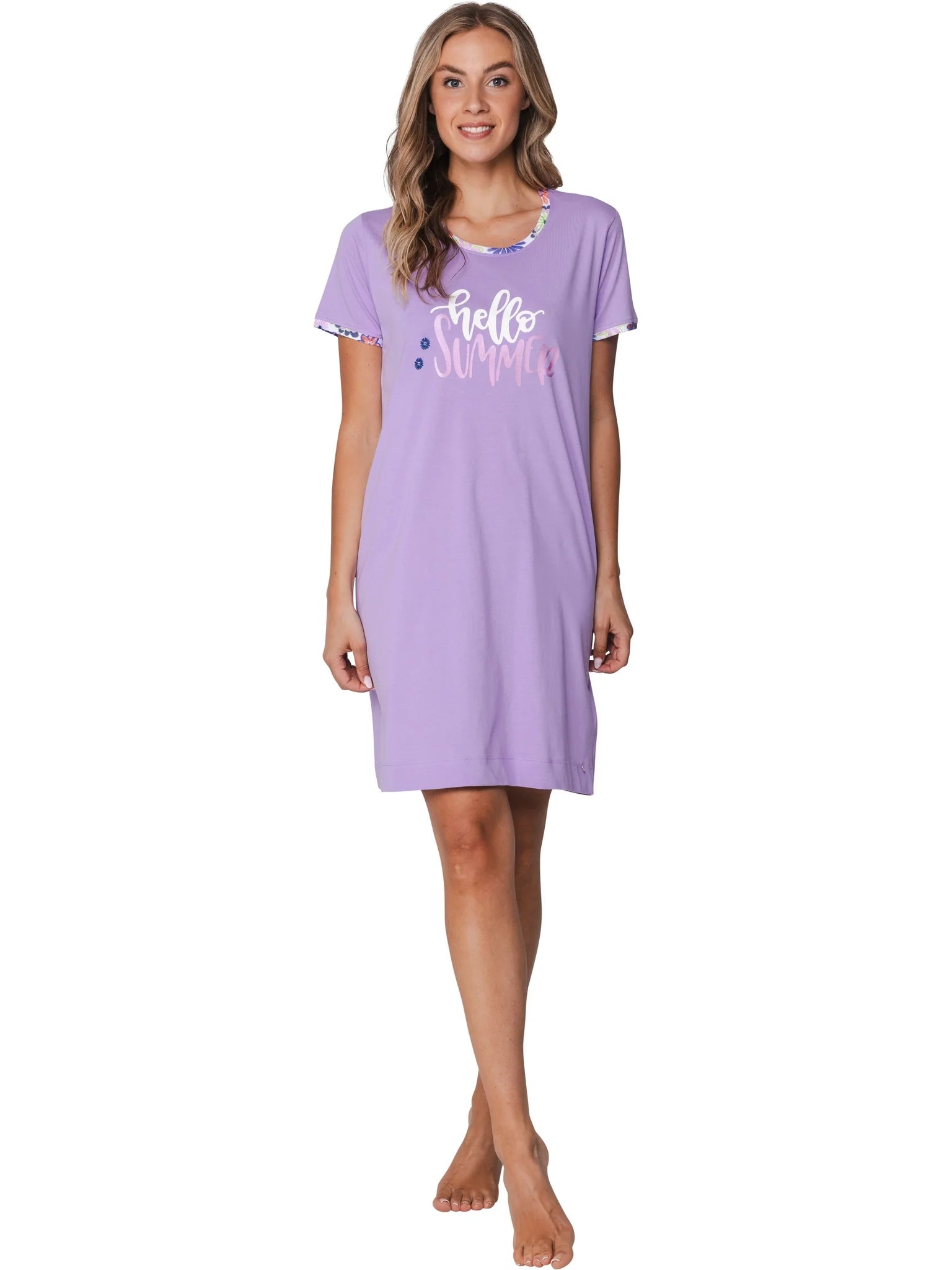 Sliponline Rebelle dames nachthemd katoen - Korte mouw - Hello Summer