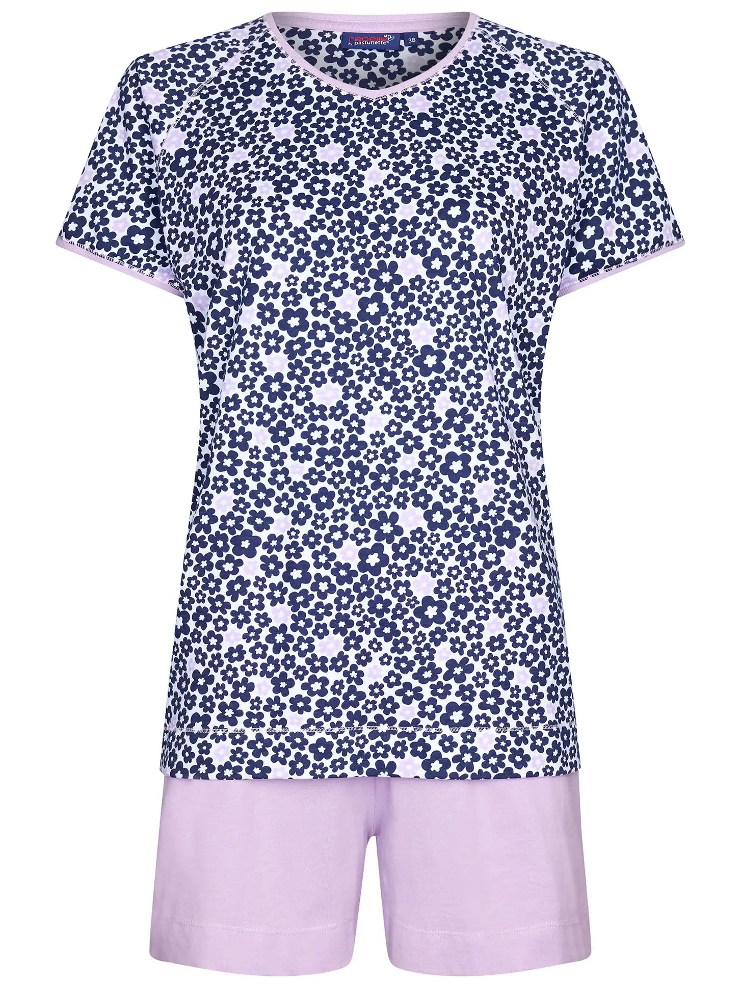 Sliponline Rebelle dames shortama - Pink Flower