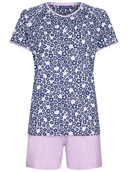 Sliponline Rebelle dames shortama - Pink Flower
