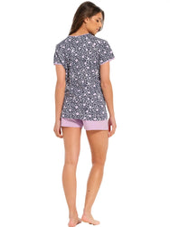Sliponline Rebelle dames shortama - Pink Flower