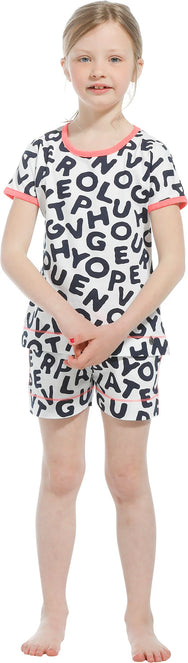 Sliponline Rebelle meisjes shortama - White Letters