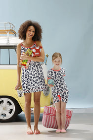 Sliponline Rebelle meisjes shortama - White Letters