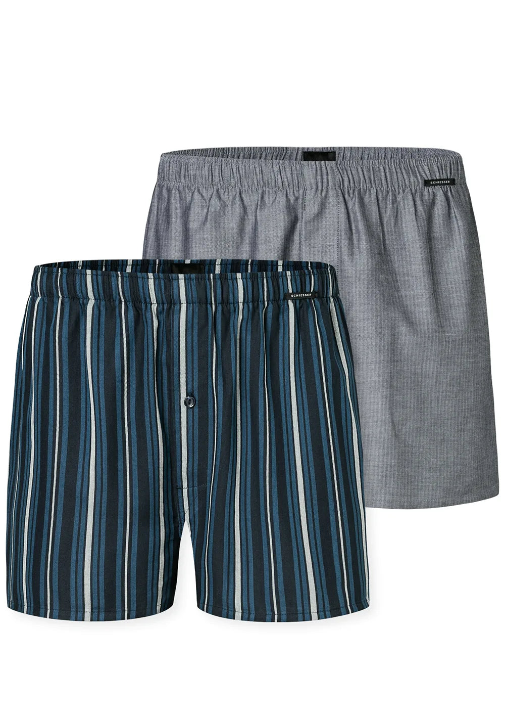 Sliponline Schiesser 2-Pack heren wijde boxershort katoen woven - Royal